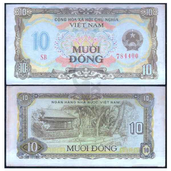 VIETNAM 10 DONG 1980 P-86 aUNC GRADE