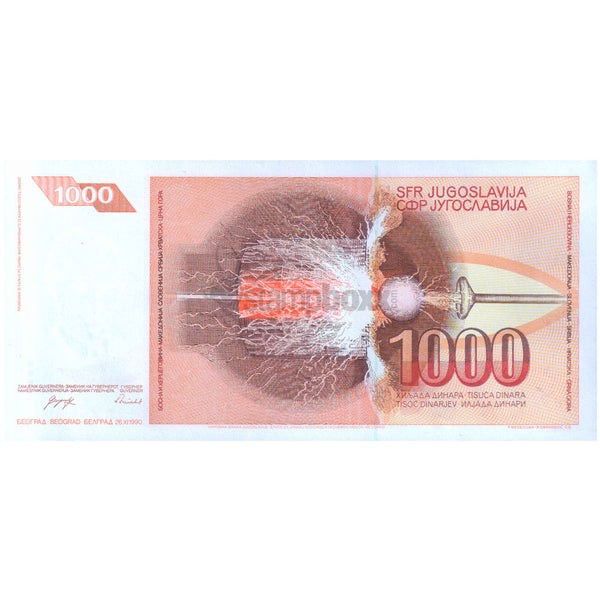 YUGOSLAVIA 1000 DINARA 1990 P-107 UNC