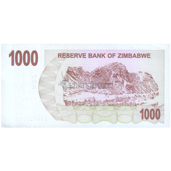 ZIMBABWE 1000 DOLLARS 2007 P-44 UNC