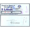 ZIMBABWE 5 LITERS - UTILIZED / aUNC