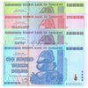 ZIMBABWE 10-20-50-100 TRILLION DOLLARS 2008 P-88 TO 91 UNC