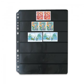 Black - Stamp / Banknote Album Refill  6-Divider Pack of 5 