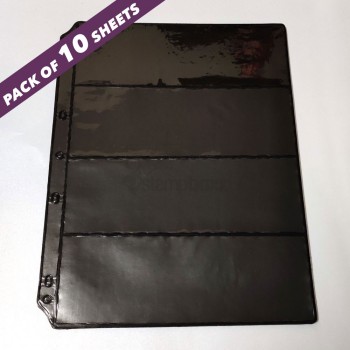 Indian Made - Black - Banknote Album Refill  4-pocket Pack of 10