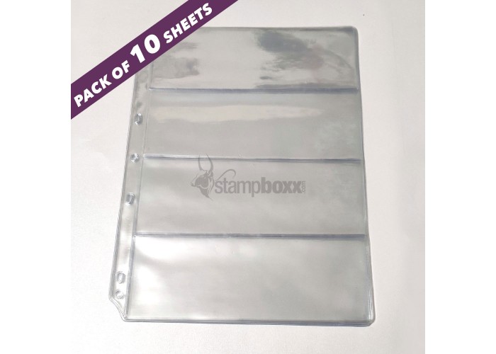 Indian Made - Transparent Banknote Album Refill  4-pocket Pack of 10
