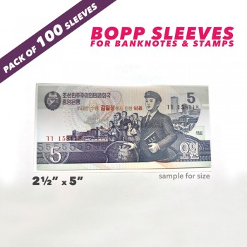 BANKNOTE SLEEVES - 2½ inches * 5 inches