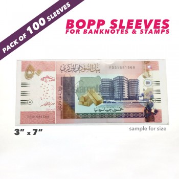BANKNOTE SLEEVES - 3 inches * 7 inches
