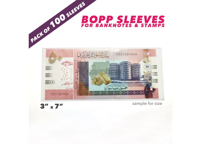 BANKNOTE SLEEVES - 3 inches * 7 inches