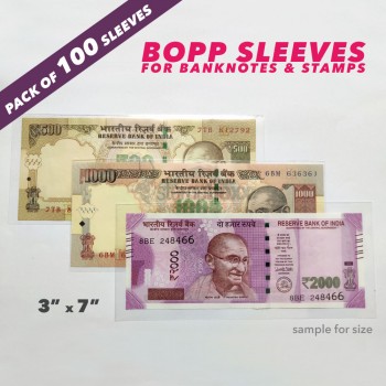 BANKNOTE SLEEVES - 3 inches * 7 inches