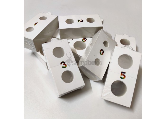 COIN HOLDERS - CARDBOARD 2X2 - SIZES 0 TO 9