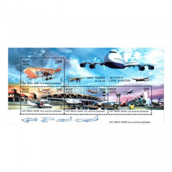 Miniature Sheet - 100-Years-Of-Civil-Aviation-2012