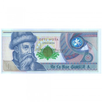 TEST NOTE - DE LA RUE - GUTENBERG 1 SPECIMEN UNIFACE UNC - RARE