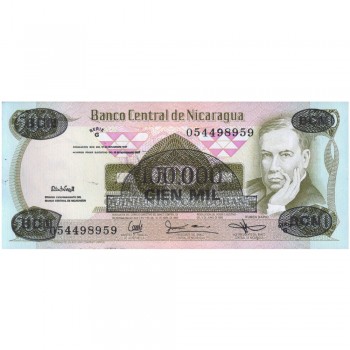 NICARAGUA 100000 CORDOBAS 1987 P-149 UNC