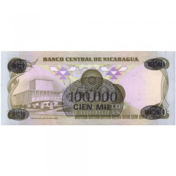 NICARAGUA 100000 CORDOBAS 1987 P-149 UNC