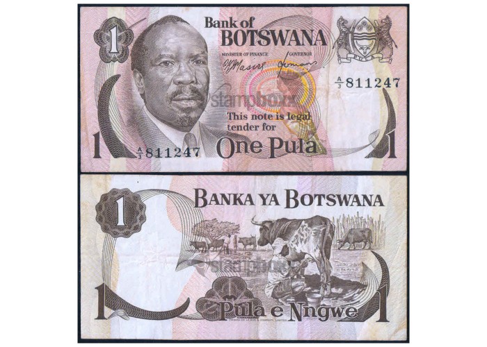 BOTSWANA 1 PULA 1976 P-1 USED