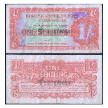 BRITISH ARMED FORCES 1 SHILLING 1948 P-M18 USED