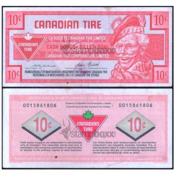 CANADA TIRE MONEY 10 CENTS 1992-2019 USED