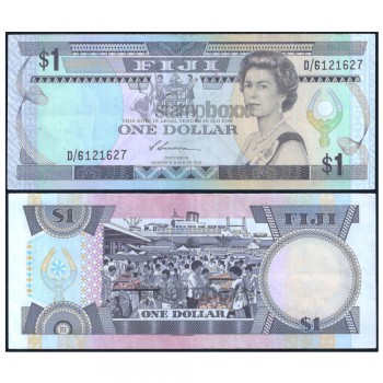 FIJI 1 DOLLAR 1987 P-86 USED SERIAL# 1627