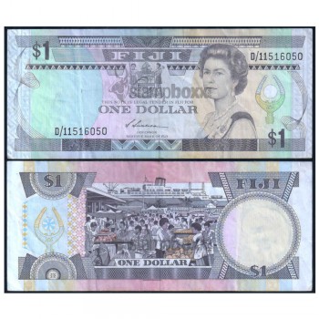 FIJI 1 DOLLAR 1993 P-89 USED SERIAL# 6050