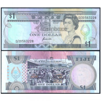 FIJI 1 DOLLAR 1993 P-89 USED SERIAL# 3228