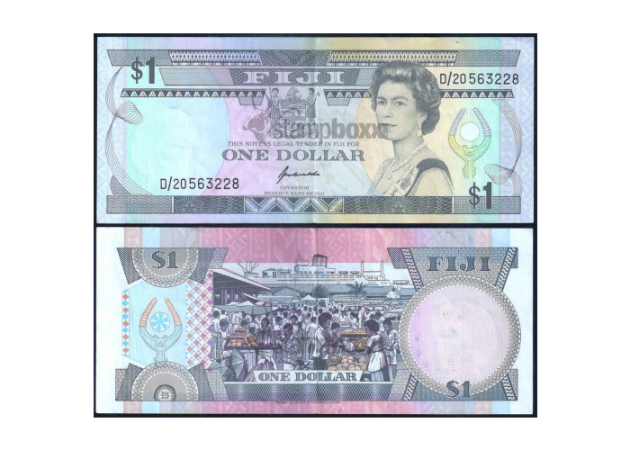 FIJI 1 DOLLAR 1993 P-89 USED SERIAL# 3228