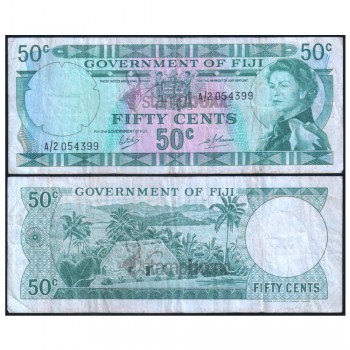 FIJI 50 CENTS 1969 P-58 USED SERIAL# 4399