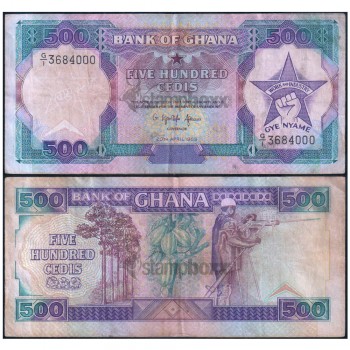 GHANA 500 CEDIS 1989 P-28 USED