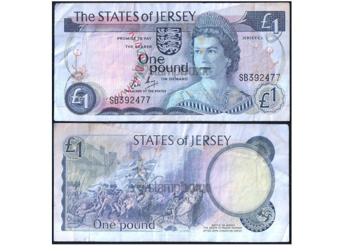 JERSEY 1 POUND 1988 P-11b USED SERIAL# 2477