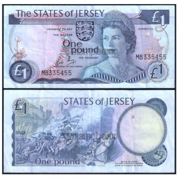 JERSEY 1 POUND 1988 P-11b USED SERIAL# 5455