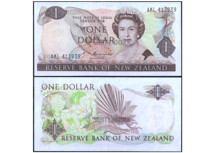 NEW ZEALAND 1 DOLLAR 1981-92 P-169b XF SERIAL 3939