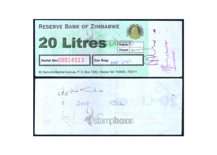 ZIMBABWE 20 LITRES 2000 XF GRADE