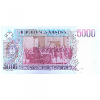 ARGENTINA 5000 PESOS 1984-85 P-318 UNC