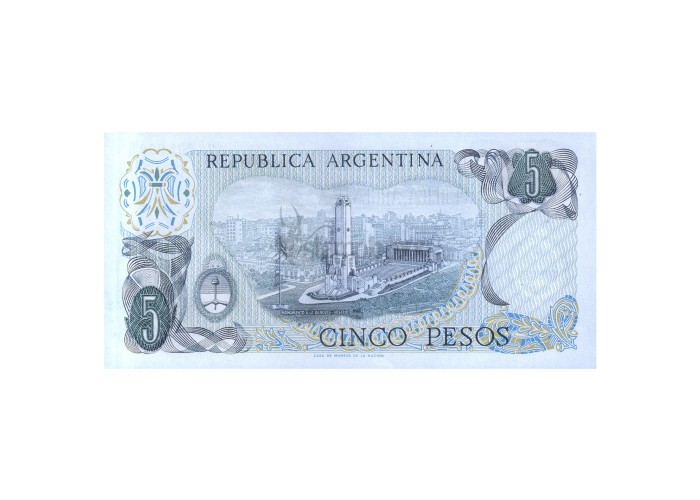 ARGENTINA 5 PESO 1974-76 P-294 UNC