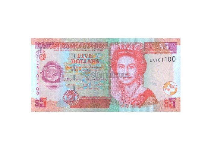 BELIZE 5 DOLLARS 2020 P-67 UNC