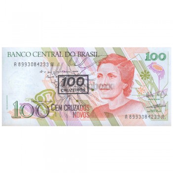 BRAZIL 100 CRUZEIROS 1990 P-224 UNC