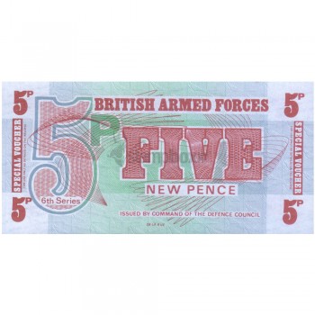 BRITISH ARMED FORCES 5 PENCE P-M47 UNC