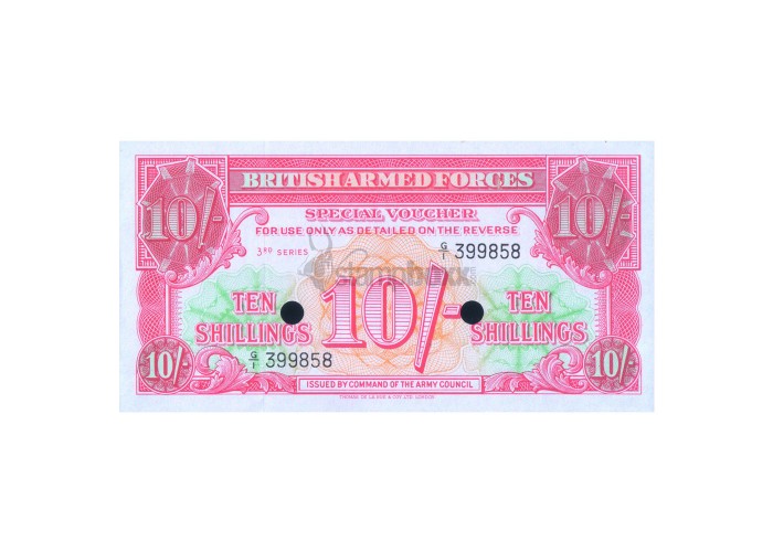 BRITISH ARMED FORCES 10 SHILLINGS 1956 P-M28b UNC SPECIMEN - RARE