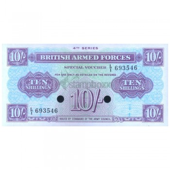 BRITISH ARMED FORCES 10 SHILLINGS 1962 P-M35b UNC SPECIMEN - RARE