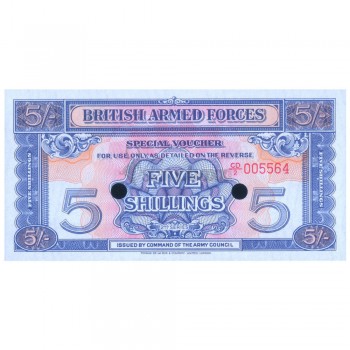 BRITISH ARMED FORCES 5 SHILLINGS 1948 P-M20d SPECIMEN - RARE