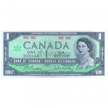 CANADA 1 DOLLAR 1967 P-84a UNC