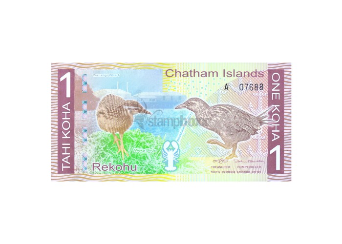 CHATHAM ISLANDS 1 KOHA 2013 UNC POLYMER