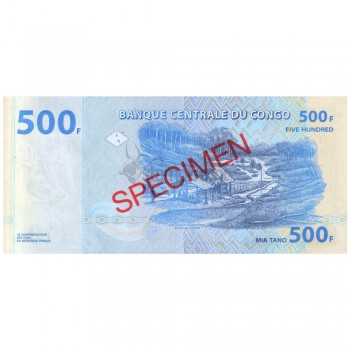 CONGO DEMOCRATIC REPUBLIC 500 FRANCS 2013 UNC SPECIMEN