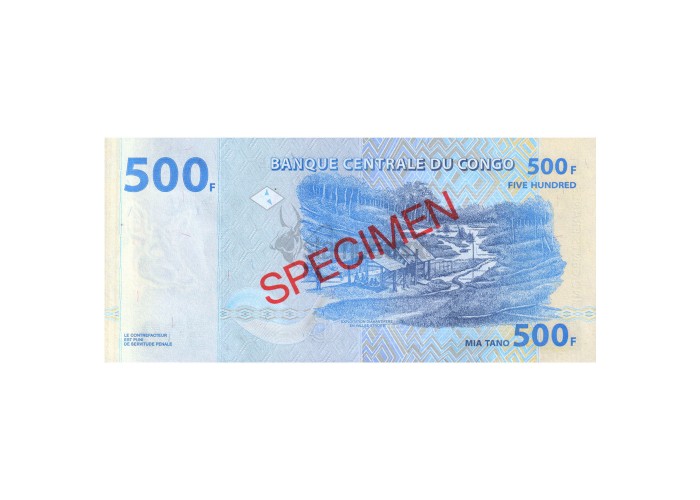 CONGO DEMOCRATIC REPUBLIC 500 FRANCS 2013 UNC SPECIMEN