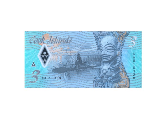 COOK ISLANDS 3 DOLLARS 2021 P-NEW UNC POLYMER