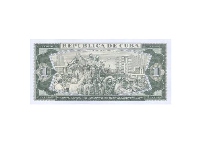 CUBA 1 PESO 1989 P-102c UNC