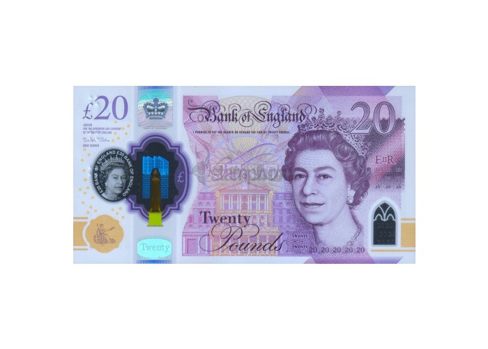 ENGLAND 20 POUNDS 2018 P-NEW UNC POLYMER 