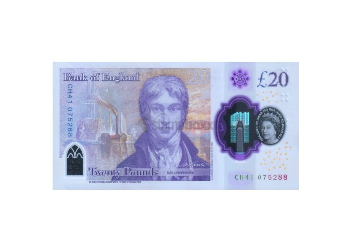 ENGLAND 20 POUNDS 2018 P-NEW UNC POLYMER 