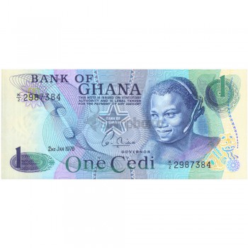 GHANA 1 CEDI 1976 P-13 UNC