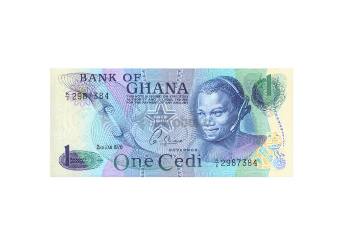 GHANA 1 CEDI 1976 P-13 UNC