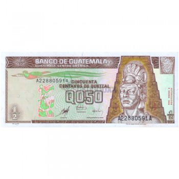 GUATEMALA ½ QUETZAL 1998 P-98 UNC