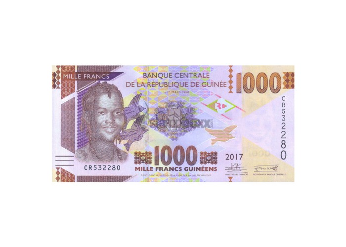 GUINEA 1000 FRANCS 2017 P-48 UNC